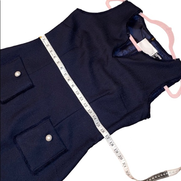 NWOT Karl Lagerfeld Paris Navy Textured Dress - Picture 11 of 12